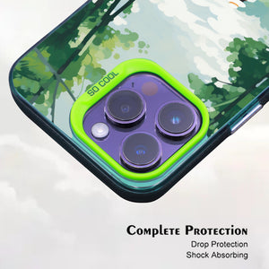 【BUY 4 ONLY PAY FOR 2】So Cool Case for iPhone with Unique Design, starry night Hard Back + Soft Frame with Independent Button Protective Case for iPhone -watercolor painting girls with straw hats walking in forest green trees spring