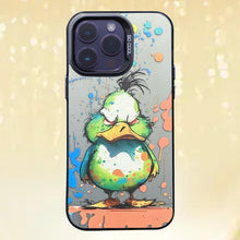 【BUY 4 ONLY PAY FOR 2】So Cool Case for iPhone with Unique Design, Watercolor Animal Hard Back + Soft Frame with Independent Button Protective Case for iPhone - Angry duck painting