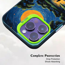【BUY 4 ONLY PAY FOR 2】So Cool Case for iPhone with Unique Design, starry night Hard Back + Soft Frame with Independent Button Protective Case for iPhone -canoe in the water under the moon rural life impressionist