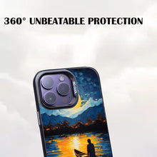 【BUY 4 ONLY PAY FOR 2】So Cool Case for iPhone with Unique Design, starry night Hard Back + Soft Frame with Independent Button Protective Case for iPhone -canoe in the water under the moon rural life impressionist2
