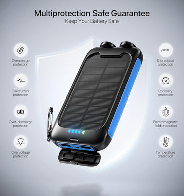 Solar Charger Mobile power,38800mAh portable phone charger with 1 type C and 2 USB ports built-in dual LED flashlight, 15W fast charging waterproof solar panel charger (orange - Z38800mAh)