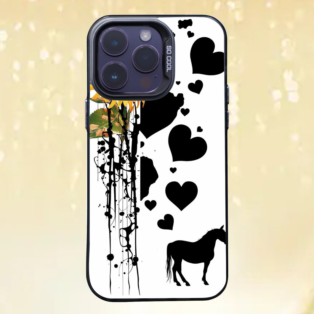 【BUY 4 ONLY PAY FOR 2】So Cool Case for iPhone with Unique Design, Hard Back + Soft Frame with Independent Button Protective Case for iPhone - a cow with black spots