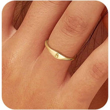 14K Plated Gold Filled Ring Initial Ring Dainty Simple Letter Band Rings Signet Stackable Pinky Alphabet Thin Thumb Rings for Women Non Tarnish Size 6 7 8 9 10 HNJZ0035
