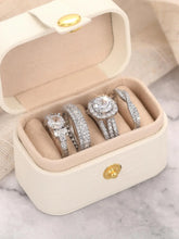 Women's Elegant Rhinestone Bridal Ring Set, Exquisite Trendy Ring Set, Fashionable Jewelry for Engagement, Anniversary or Wedding Party, Stackable Rings HNJZ0047