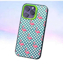 【BUY 4 ONLY PAY FOR 2】So Cool Case for iPhone with Unique Design, watercolor painting + Soft Frame with Independent Button Protective Case for iPhone -Flamingo Heart