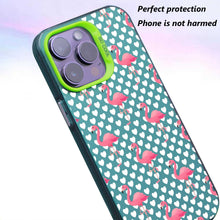 【BUY 4 ONLY PAY FOR 2】So Cool Case for iPhone with Unique Design, watercolor painting + Soft Frame with Independent Button Protective Case for iPhone -Flamingo Heart