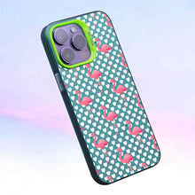 【BUY 4 ONLY PAY FOR 2】So Cool Case for iPhone with Unique Design, watercolor painting + Soft Frame with Independent Button Protective Case for iPhone -Flamingo Heart