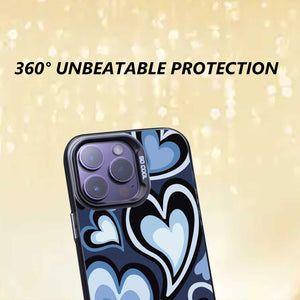 【BUY 4 ONLY PAY FOR 2】So Cool Case for iPhone with Unique Design, watercolor painting + Soft Frame with Independent Button Protective Case for iPhone -Blue Heart