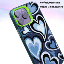 【BUY 4 ONLY PAY FOR 2】So Cool Case for iPhone with Unique Design, watercolor painting + Soft Frame with Independent Button Protective Case for iPhone -Blue Heart