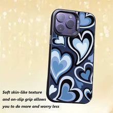 【BUY 4 ONLY PAY FOR 2】So Cool Case for iPhone with Unique Design, watercolor painting + Soft Frame with Independent Button Protective Case for iPhone -Blue Heart