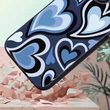 【BUY 4 ONLY PAY FOR 2】So Cool Case for iPhone with Unique Design, watercolor painting + Soft Frame with Independent Button Protective Case for iPhone -Blue Heart