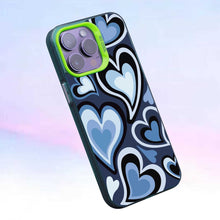 【BUY 4 ONLY PAY FOR 2】So Cool Case for iPhone with Unique Design, watercolor painting + Soft Frame with Independent Button Protective Case for iPhone -Blue Heart