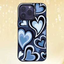 【BUY 4 ONLY PAY FOR 2】So Cool Case for iPhone with Unique Design, watercolor painting + Soft Frame with Independent Button Protective Case for iPhone -Blue Heart