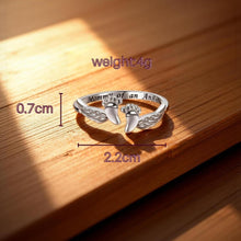 Adjustable Letter&Wing Design Cuff Ring, Unique Angel Wing & Foot Shape, "Mommy of an Angel" Engraving Open hug rings, Elegant All-match Accessories for Daily Wear, Perfect Gift for Mom, Girlfriend, Wife, or Friend HNJZ0009