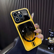 Magnetic Gradient Sports Car Style Phone Case, Hard PC Anti-Scratch MagSafe Compatible Protective Case for iPhone Pro Max, Full Camera Cutout Wireless Charging Smartphone Accessories HNSJK0028