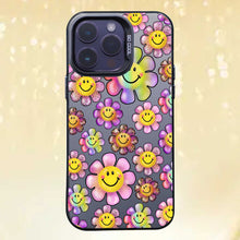 【BUY 4 ONLY PAY FOR 2】So Cool Case for iPhone with Unique Design, watercolor painting + Soft Frame with Independent Button Protective Case for iPhone -Smile Face Happy Flower