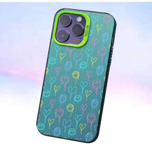 【BUY 4 ONLY PAY FOR 2】So Cool Case for iPhone with Unique Design, watercolor painting + Soft Frame with Independent Button Protective Case for iPhone -Graffiti Hearts Smile Face Smudges