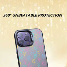 【BUY 4 ONLY PAY FOR 2】So Cool Case for iPhone with Unique Design, watercolor painting + Soft Frame with Independent Button Protective Case for iPhone -Graffiti Hearts Smile Face Smudges