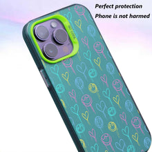 【BUY 4 ONLY PAY FOR 2】So Cool Case for iPhone with Unique Design, watercolor painting + Soft Frame with Independent Button Protective Case for iPhone -Graffiti Hearts Smile Face Smudges