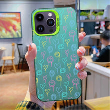 【BUY 4 ONLY PAY FOR 2】So Cool Case for iPhone with Unique Design, watercolor painting + Soft Frame with Independent Button Protective Case for iPhone -Graffiti Hearts Smile Face Smudges