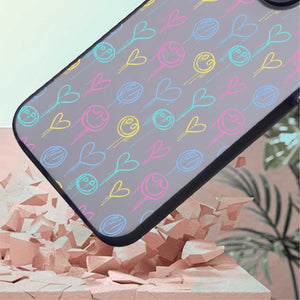 【BUY 4 ONLY PAY FOR 2】So Cool Case for iPhone with Unique Design, watercolor painting + Soft Frame with Independent Button Protective Case for iPhone -Graffiti Hearts Smile Face Smudges