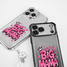 Glitter Pink Gradient Phone Case with Cute Crown & Hearts, Anti-Drop Soft Silicone Cover with Flower Lanyard for iPhone Samsung HNSJK0027