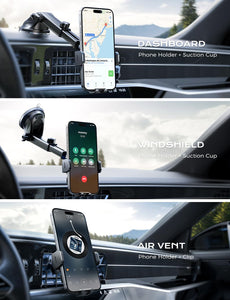 Wireless Car Charger,15W Fast charging Auto clamp Car charger Phone stand Phone stand for iPhone 15 14 13 12 11 Pro Max Xs, Samsung Galaxy S23 Ultra S22 S21 S20,S10 + S9+, black