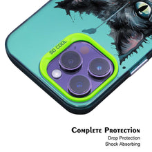 【BUY 4 ONLY PAY FOR 2】So Cool Case for iPhone with Unique Design, Watercolor Animal Hard Back + Soft Frame with Independent Button Protective Case for iPhone - Black Cat