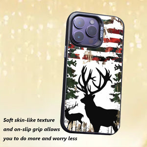 【BUY 4 ONLY PAY FOR 2】So Cool Case for iPhone with Unique Design, Hard Back + Soft Frame with Independent Button Protective Case for iPhone - a_camouflage with American flag trees