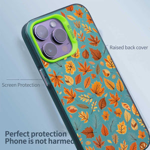 【BUY 4 ONLY PAY FOR 2】So Cool Case for iPhone with Unique Design, Autumn Fall Hard Back + Soft Frame with Independent Button Protective Case for iPhone - Autumn Leaves Fall