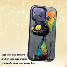 【BUY 4 ONLY PAY FOR 2】So Cool Case for iPhone with Unique Design, Watercolor Animal Hard Back + Soft Frame with Independent Button Protective Case for iPhone -cat painting