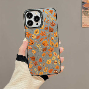 【BUY 4 ONLY PAY FOR 2】So Cool Case for iPhone with Unique Design, Autumn Fall Hard Back + Soft Frame with Independent Button Protective Case for iPhone - Autumn Leaves Fall