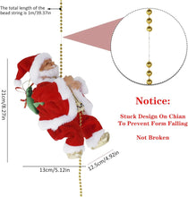 Electric Climbing Santa Claus Ladder with Parachute Christmas Tree Toy with LED Indoor Outdoor Christmas Holiday Decoration