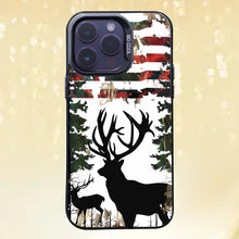 【BUY 4 ONLY PAY FOR 2】So Cool Case for iPhone with Unique Design, Hard Back + Soft Frame with Independent Button Protective Case for iPhone - a_camouflage with American flag trees