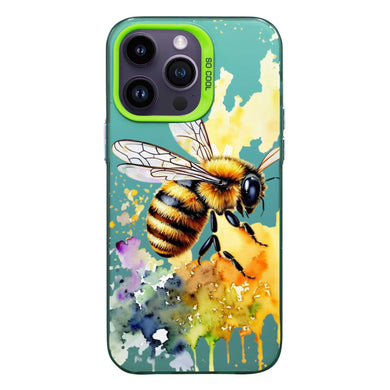 【BUY 4 ONLY PAY FOR 2】So Cool Case for iPhone with Unique Design, Watercolor Animal Hard Back + Soft Frame with Independent Button Protective Case for iPhone - Bee
