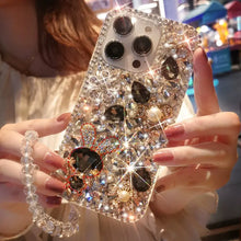 Compatible with iPhone 17 Pro Max/ 16/15/14/13/12 with lanyard cute rabbit acrylic full case HNSJK0005