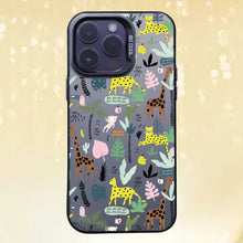 【BUY 4 ONLY PAY FOR 2】So Cool Case for iPhone with Unique Design, watercolor painting + Soft Frame with Independent Button Protective Case for iPhone -Giraffe Leopard Monkey Tropical