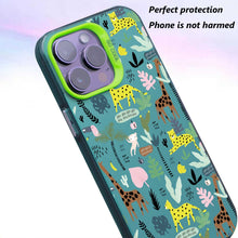 【BUY 4 ONLY PAY FOR 2】So Cool Case for iPhone with Unique Design, watercolor painting + Soft Frame with Independent Button Protective Case for iPhone -Giraffe Leopard Monkey Tropical