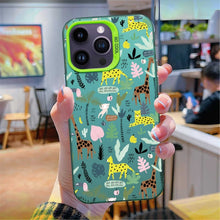 【BUY 4 ONLY PAY FOR 2】So Cool Case for iPhone with Unique Design, watercolor painting + Soft Frame with Independent Button Protective Case for iPhone -Giraffe Leopard Monkey Tropical