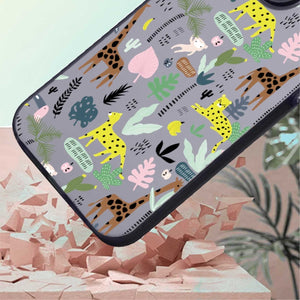 【BUY 4 ONLY PAY FOR 2】So Cool Case for iPhone with Unique Design, watercolor painting + Soft Frame with Independent Button Protective Case for iPhone -Giraffe Leopard Monkey Tropical