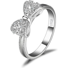 Sterling silver promise ring set with cubic zirconia, suitable as a gift for girls or couples, perfect for daily wear Valentine’s Day Gift HNJZ0030
