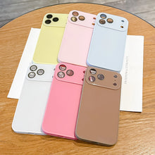 Sleek Solid Color Phone Case, Full Camera Coverage Anti-Scratch Shockproof Case for iPhone, Ultra-Thin Crystal Texture Phone Back Cover HNSJK0034