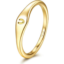 14K Plated Gold Filled Ring Initial Ring Dainty Simple Letter Band Rings Signet Stackable Pinky Alphabet Thin Thumb Rings for Women Non Tarnish Size 6 7 8 9 10 HNJZ0035