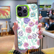 【BUY 4 ONLY PAY FOR 2】So Cool Case for iPhone with Unique Design, watercolor painting + Soft Frame with Independent Button Protective Case for iPhone -Lotus Rose