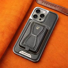 For iPhone 15/14/13/12 phone cases, high-end business leather cases, magnetic （2 Cards Only）bracket cases HNSJK0012