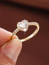 Women's Elegant Artificial Crystal & Rhinestone Decorated Heart Design Ring, Exquisite Trendy Engagement Ring, Fashion Accessories for Party & Daily Decor for Women & Girls, Fashion Heart Rings HNJZ0002