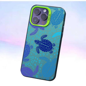 【BUY 4 ONLY PAY FOR 2】So Cool Case for iPhone with Unique Design, watercolor painting + Soft Frame with Independent Button Protective Case for iPhone -turtles