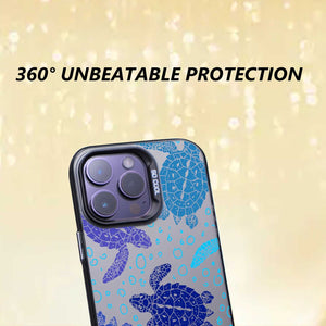 【BUY 4 ONLY PAY FOR 2】So Cool Case for iPhone with Unique Design, watercolor painting + Soft Frame with Independent Button Protective Case for iPhone -turtles