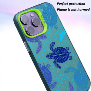 【BUY 4 ONLY PAY FOR 2】So Cool Case for iPhone with Unique Design, watercolor painting + Soft Frame with Independent Button Protective Case for iPhone -turtles