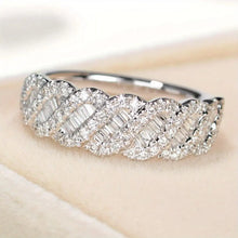 Shiny Twist Channel Wide Faceted Zirconia Ring for Women & Men | Wedding Engagement Promise Eternity Anniversary Birthstone Gift HNJZ0025